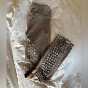 ALO Yoga Taupe Leggings with Ribbed Detail